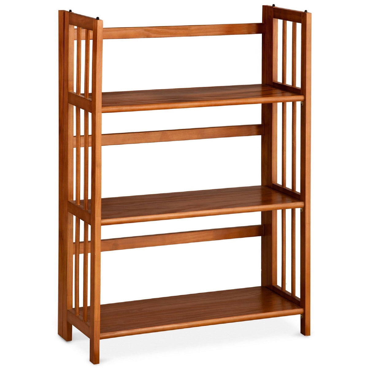 3 Shelf Folding Stackable Bookcase Chestnut N52953