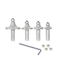 4-pc Carbide Tipped Corner Rounding & Beading Router Bit Set, 1/2 inch Shank M634