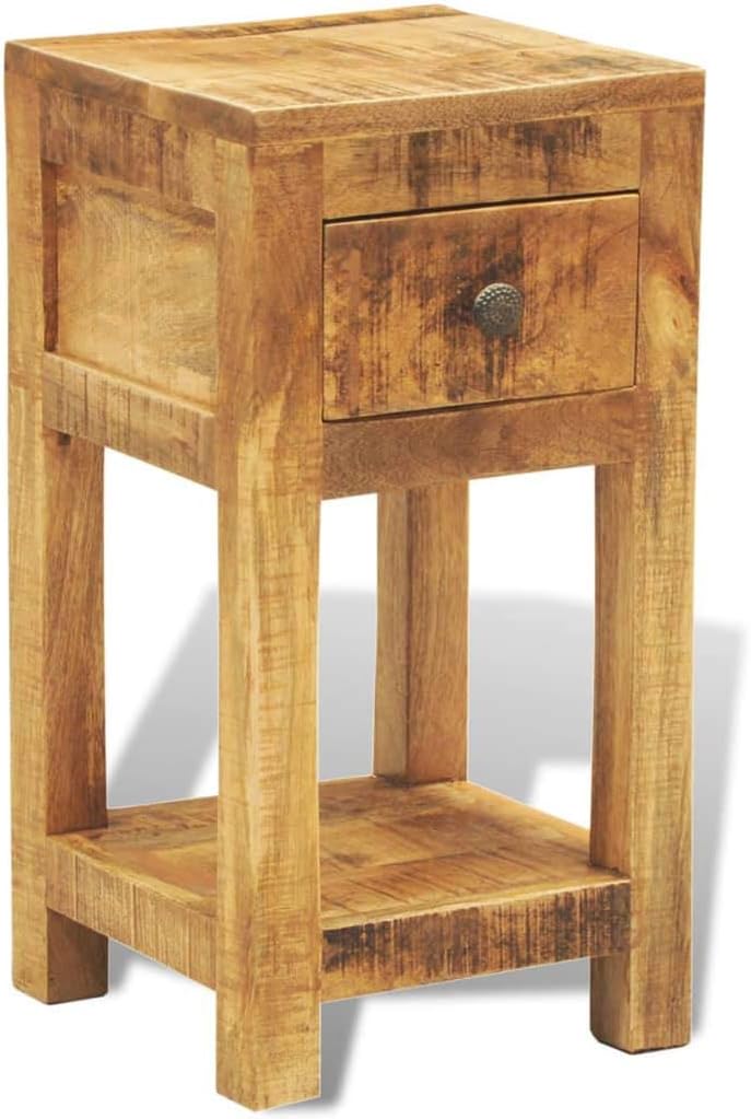 Solid Mango Wood 1 Drawer Side Table G401