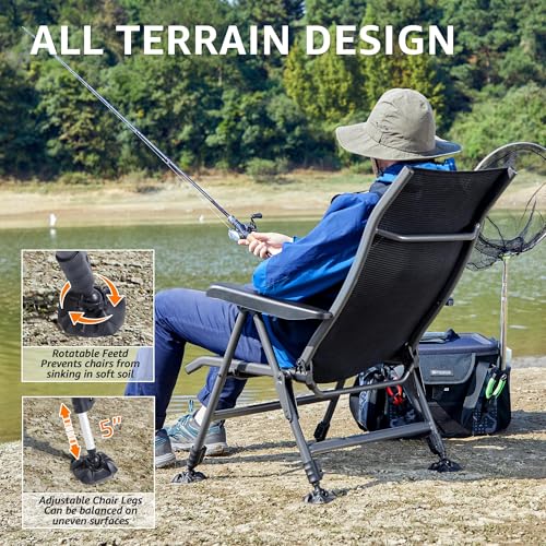 Folding Camping Chair 350 LBS Breathable Mesh Aluminum Frame A234