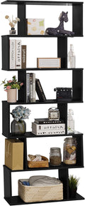 6-Tier Wooden S-Shape Bookcase and Room Divider C361