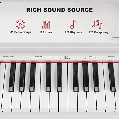 Black 88 Key Weighted Keyboard Piano with Piano Bench O61225
