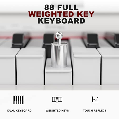 Black 88 Key Weighted Keyboard Piano with Piano Bench O61225