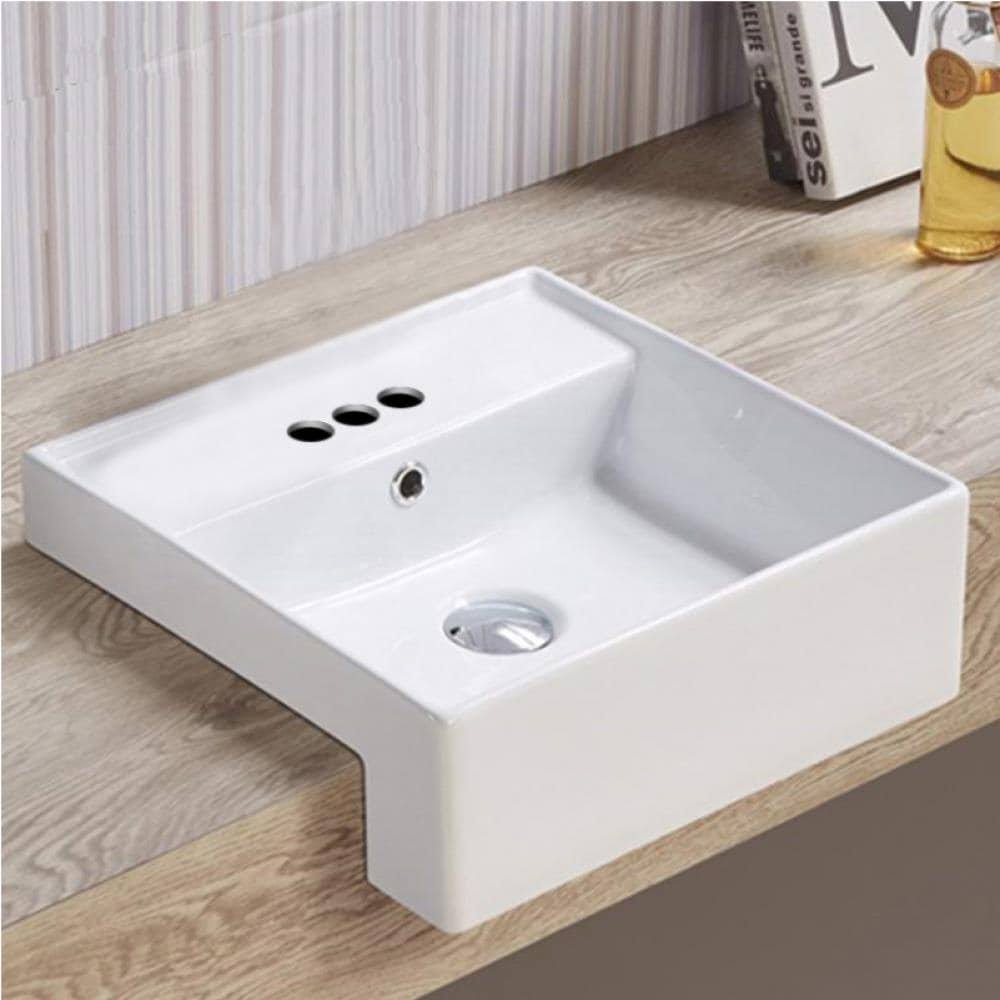 White Semi-Recessed Vessel R65918