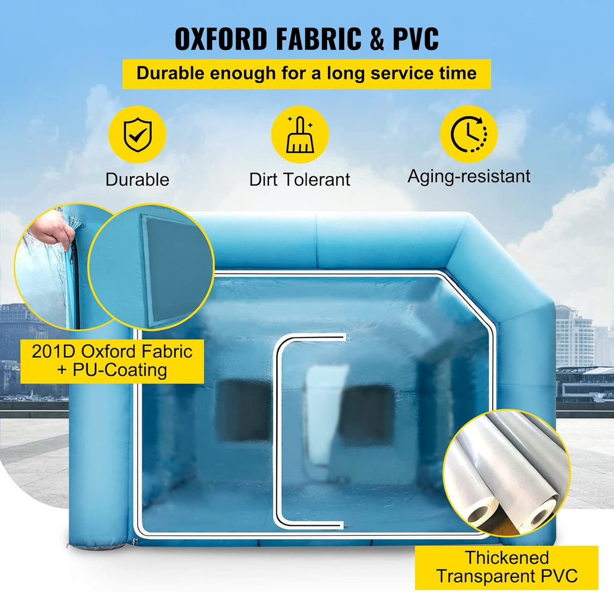 19.69x13.12x8.53 ft Inflatable Paint Booth with Blowers and Air Filter System N219