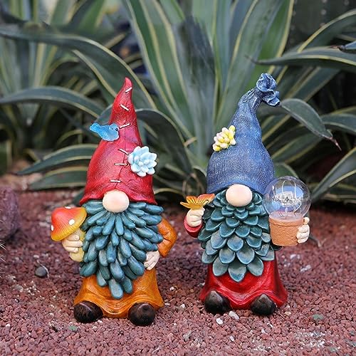 10.2'' Solar Gnomes Garden Statues with LED Light X434