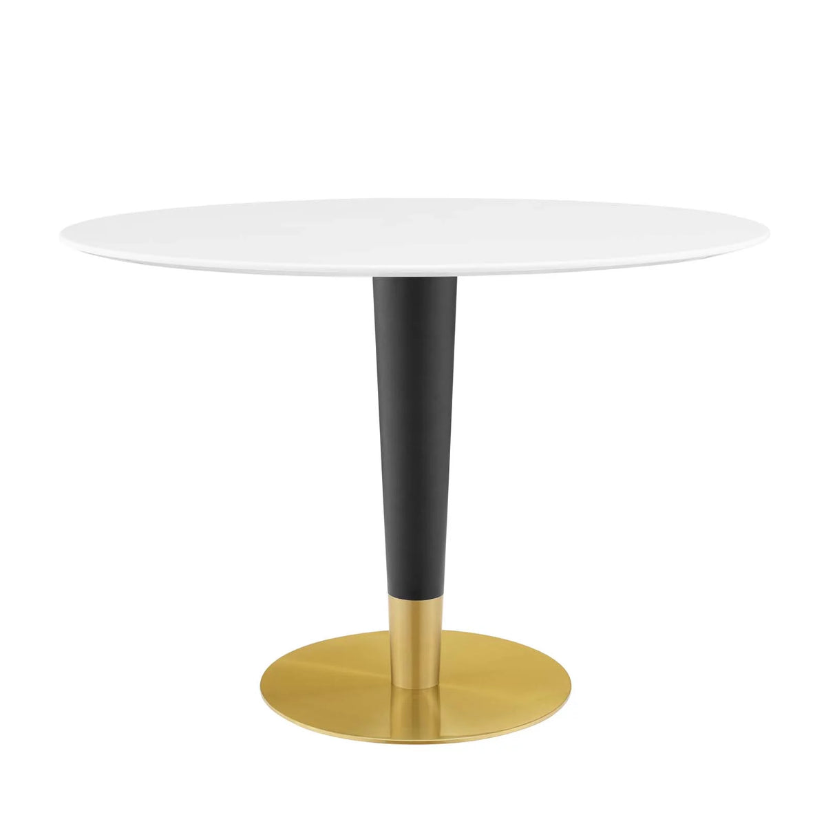 Oval Wood Metal Gold White Dining Table J312770