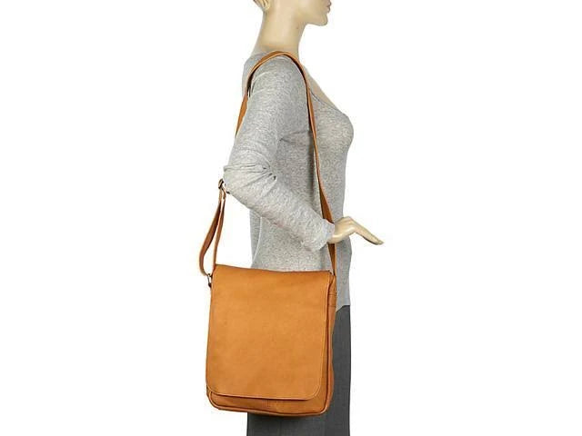 Tan Leather Over-Shoulder Flap Bag T585897