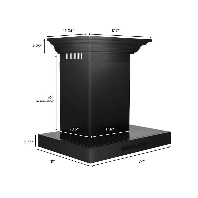 Black Stainless Steel Wall Mount Range Hood F600819