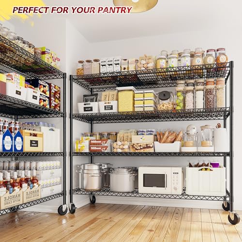 75.6" H Metal Wire Shelving Unit with Wheels D8205