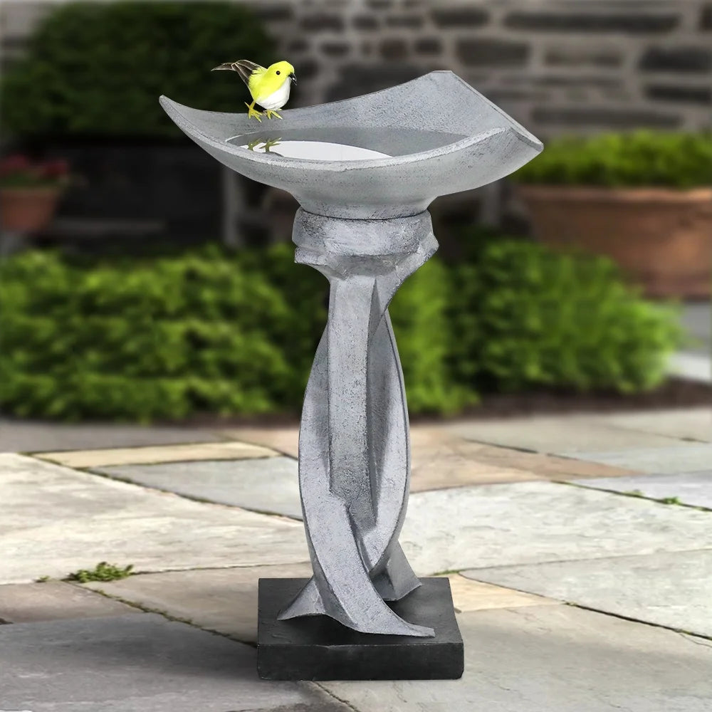 22.8" H Concrete Pedestal Bird Bath G46478