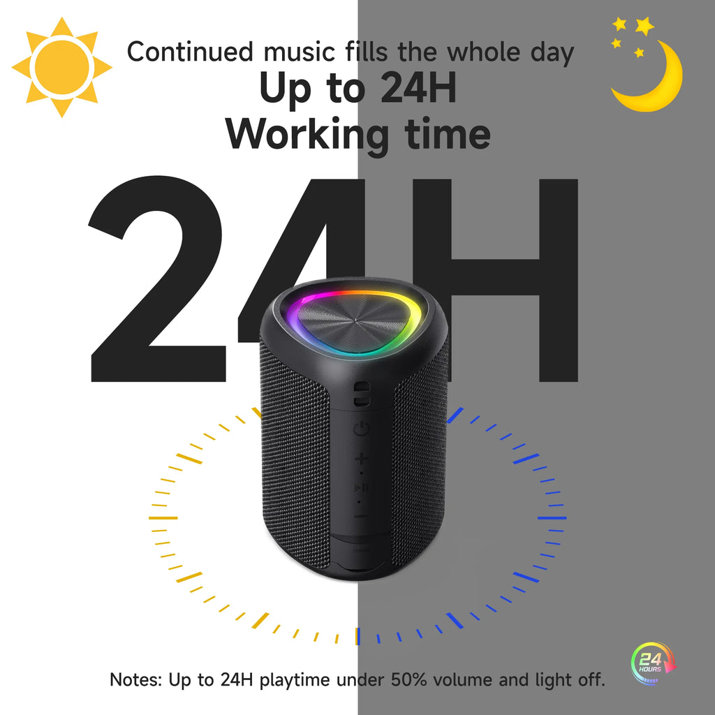 Portable Bluetooth Waterproof Speaker with 24H Playtime C5690