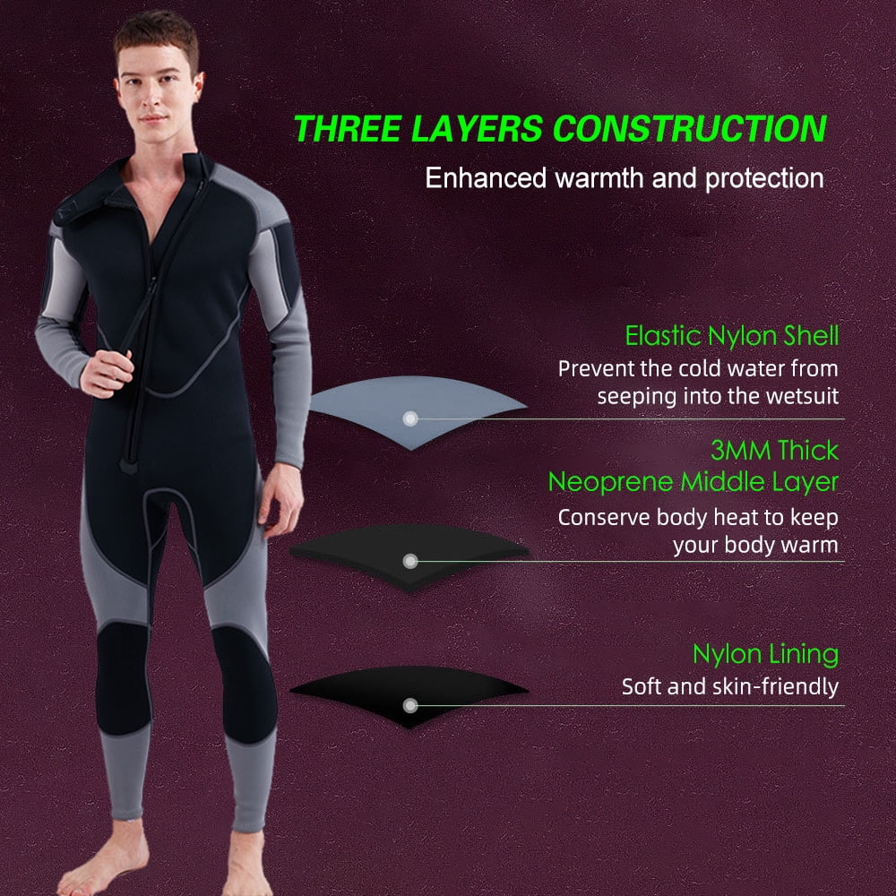 3mm Neoprene Front Zip Full Body Diving Suit V4845