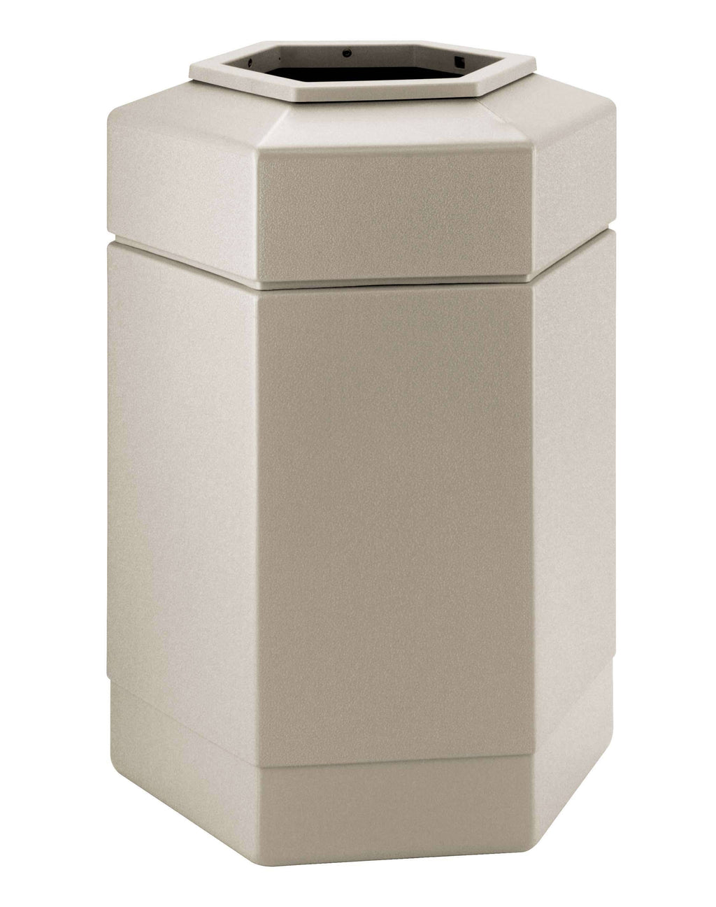 Beige 30-Gallon Hex Waste Container X4433