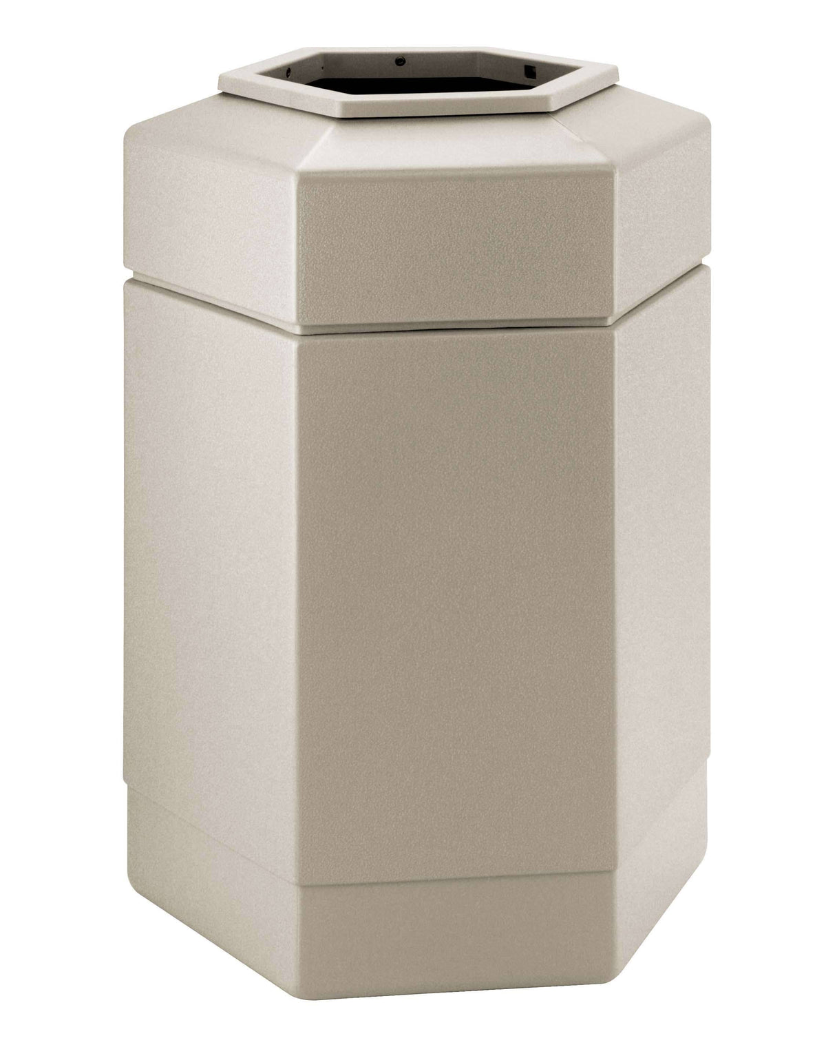 Beige 30-Gallon Hex Waste Container X4433