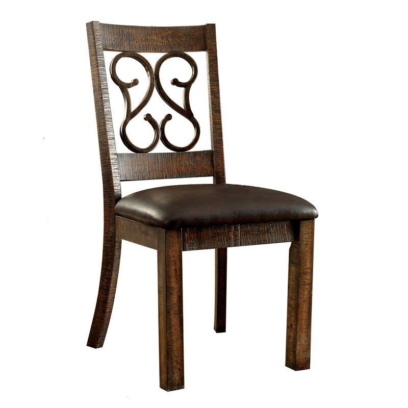 Faux Leather Dining Chair in Walnut (Set of 2) F23494