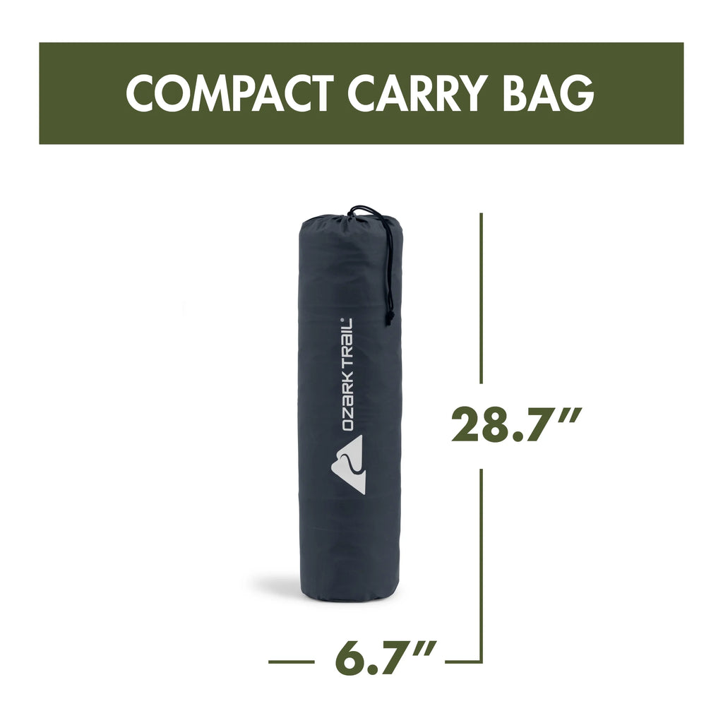 Self-Inflating Camp Pad with Pillow, Grey, 78" L x 25" W x 2" H K719