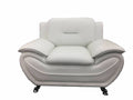 White Leatherette Sofa Set Chair S156627