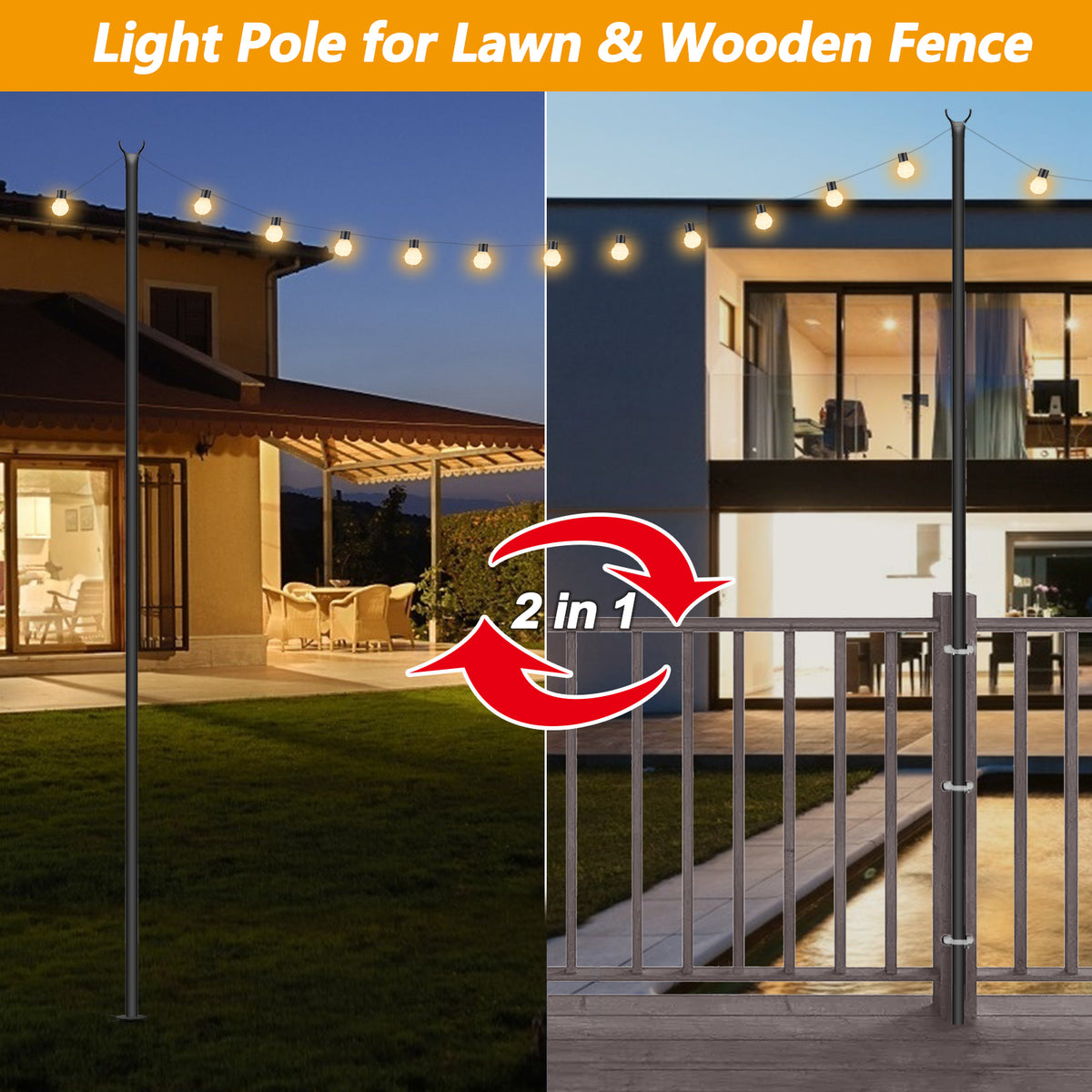 2PACK 9ft Steel Powder Coated Shade Sail Support Pole P464