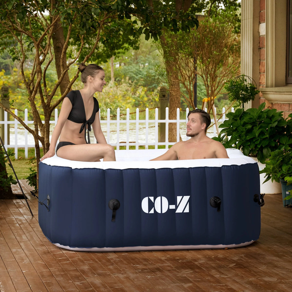 5x5ft Square Inflatable Spa Tub with 120 Massaging Jets M607