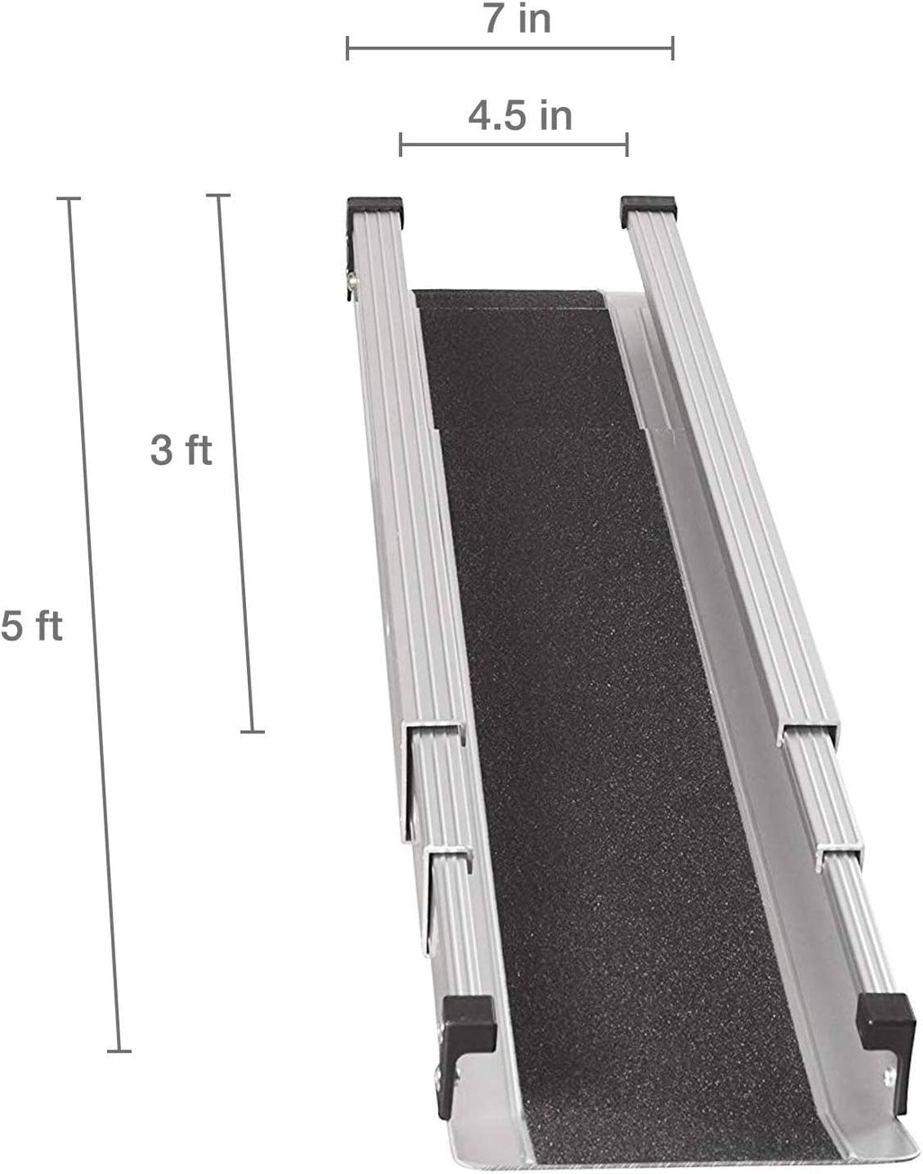 Portable Adjustable 3-5 Ft Wheelchair Ramp with Storage Bag O6601