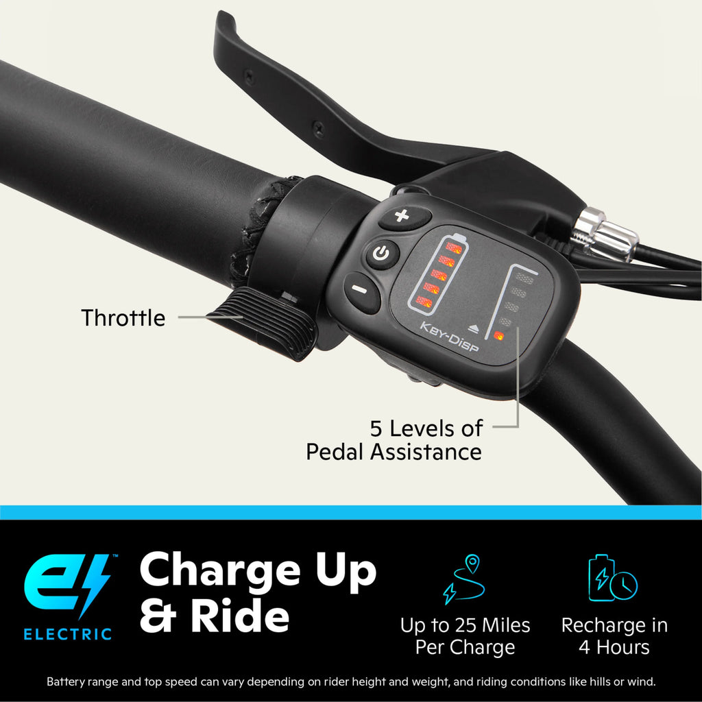 26 Low Step Cruiser Electric Bike 7 Speeds 250w Black N4584