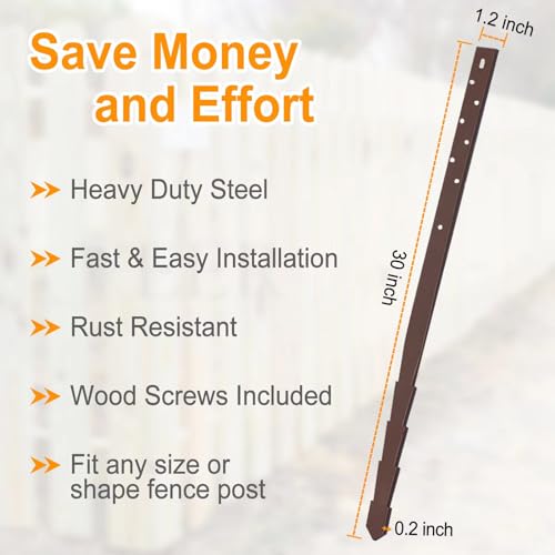 6 Pack Fence Post Repair Stakes Spikes Kit E820
