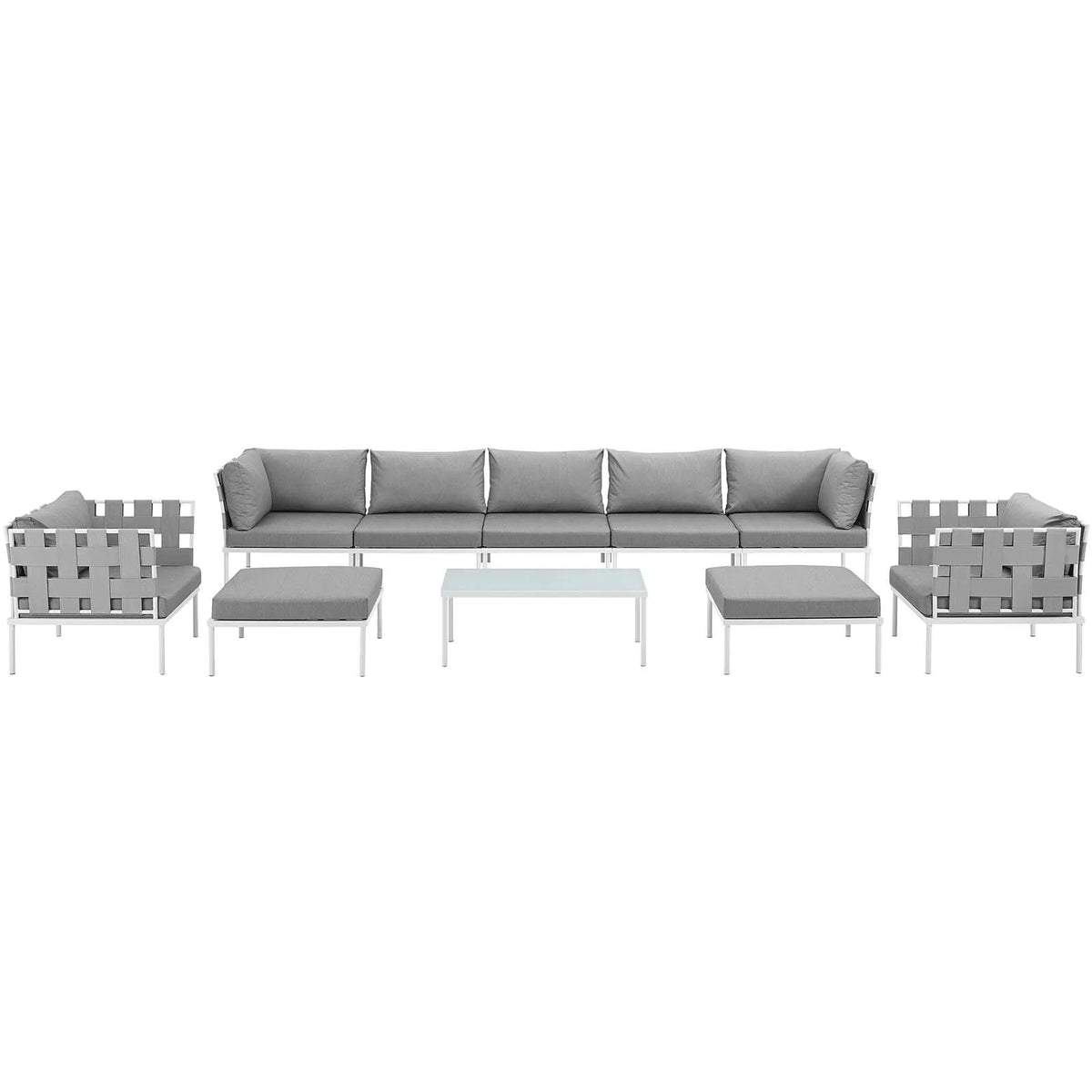 10 Piece Outdoor Patio Aluminum Sectional Sofa Set I709145