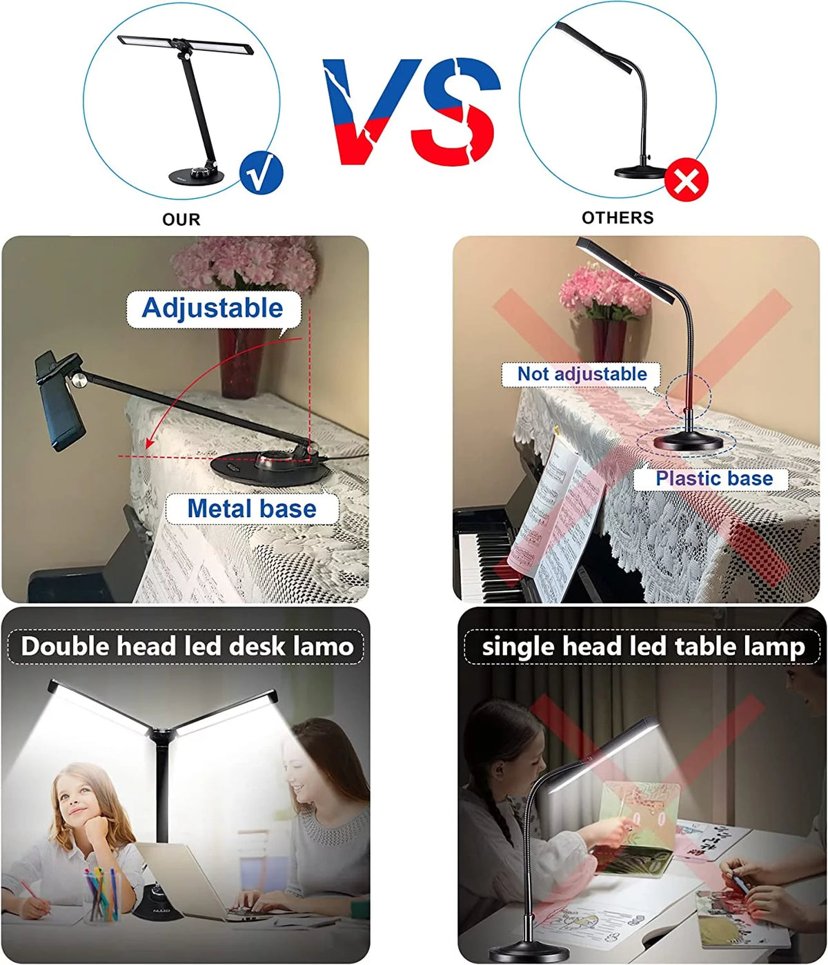Rotatable Aluminum LED Desk Lamp with USB Charging Port N438303
