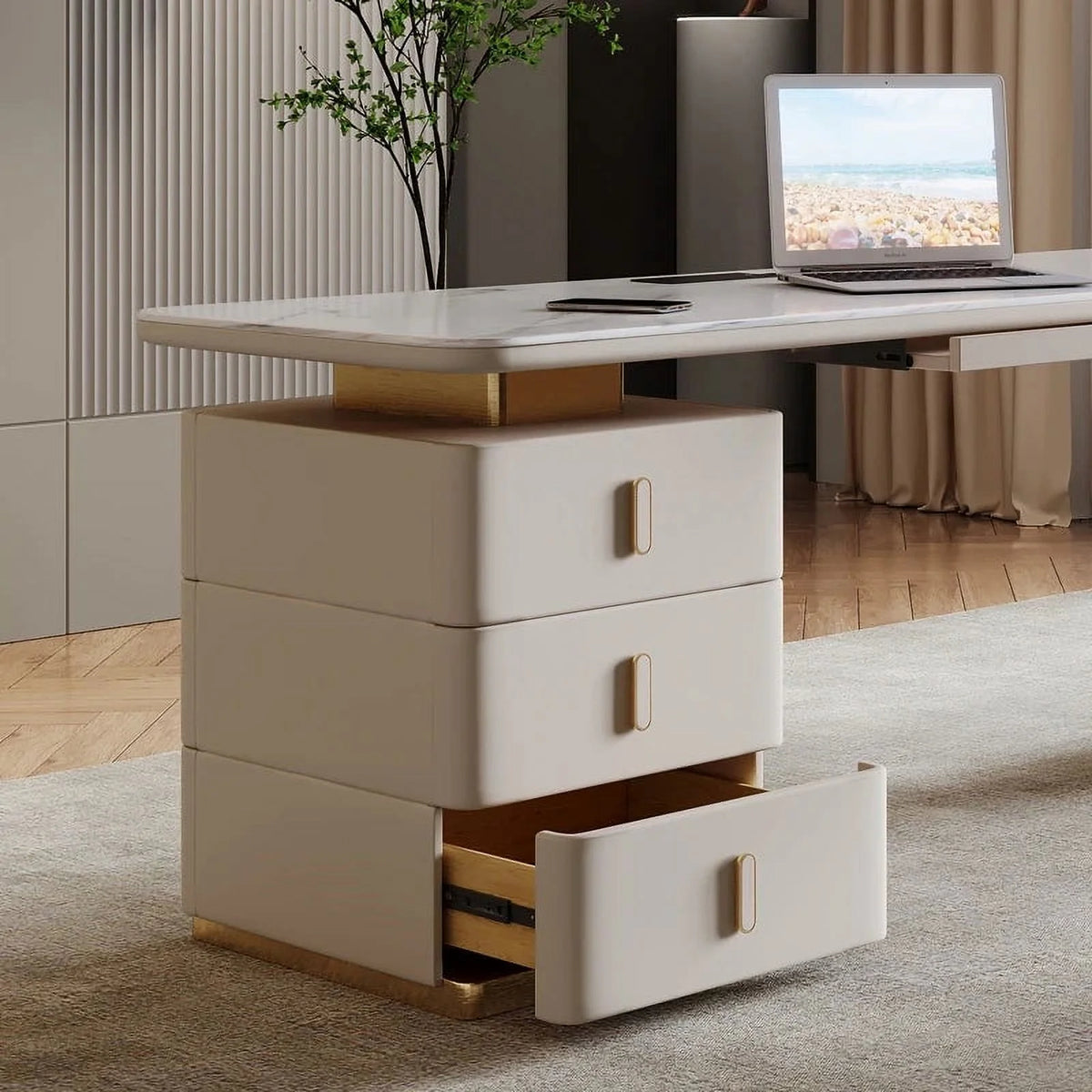 White Executive Office Desk L5056