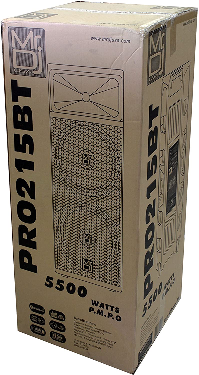Dual 15” 3-Way Full-Range Powered DJ PA Loudspeaker I473495