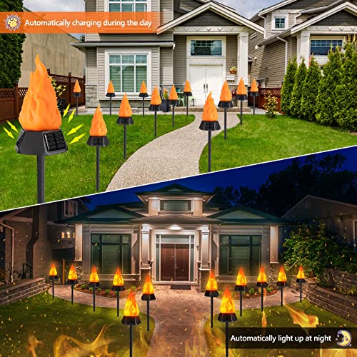 8 Pack Solar LED Flickering Flame Torch Lights A39607