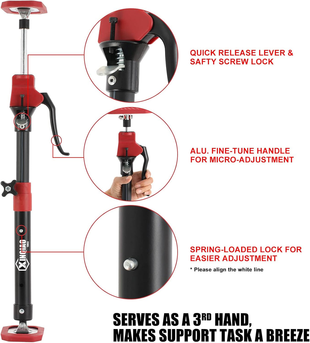Third Hand Tool Steel Support Rod, 154 LB Capacity, 2 PC Pack of 2 P809921