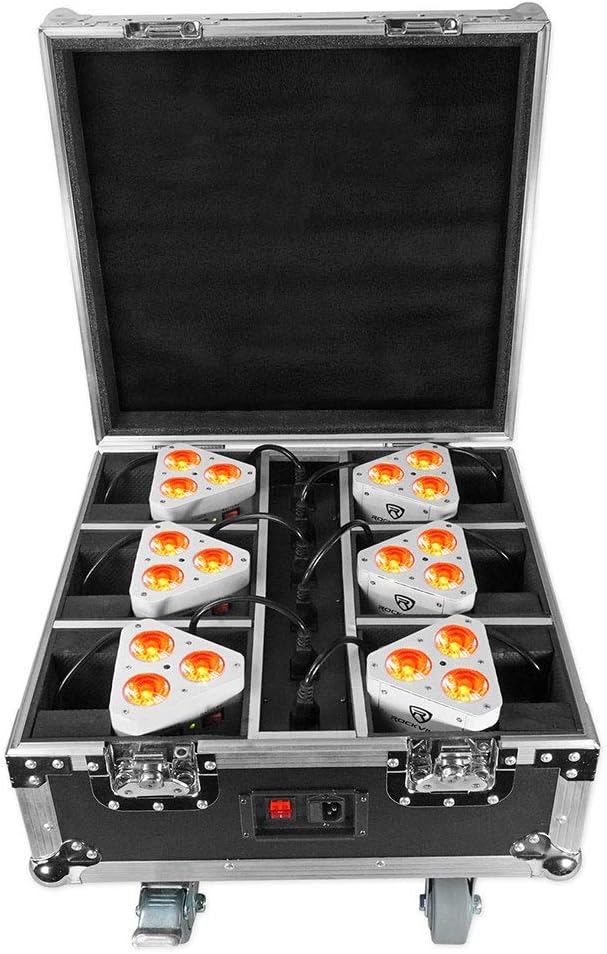 54w RGBWA+UV Rechargeable Battery Wireless DMX Par Light T6425