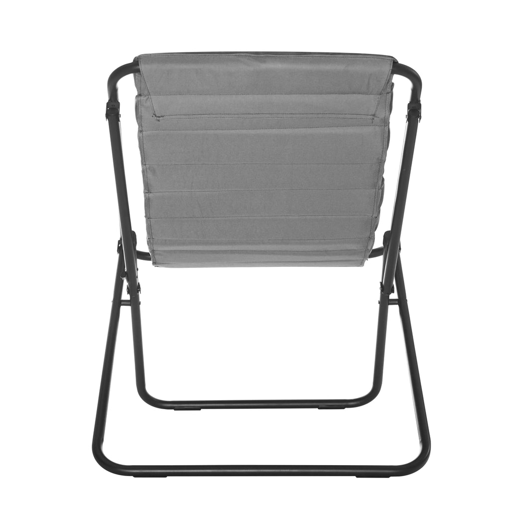 Ribbed Folding Sling Lounge Chair, Grey S4311