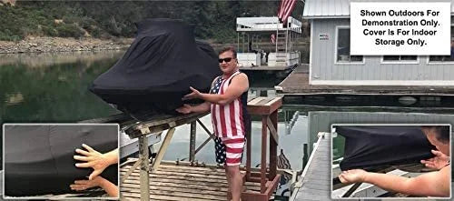 Black Satin Jet Ski Cover with Storage Bag O3168