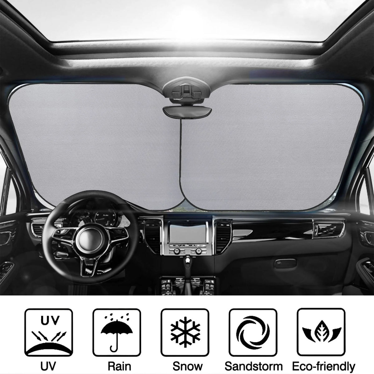 Small Foldable Car Windshield Sun Shade 2-Piece H46172