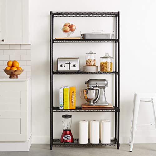 5-Shelf Adjustable Heavy Duty Steel Wire Rack Storage Shelving, Chrome Z23148