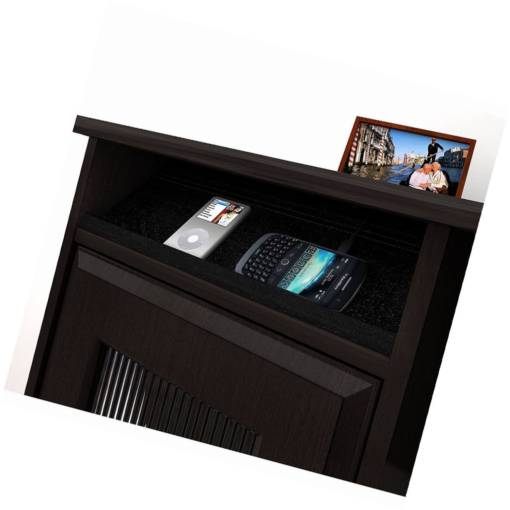 Espresso Oak L Shaped Desk and Office Chair N1137