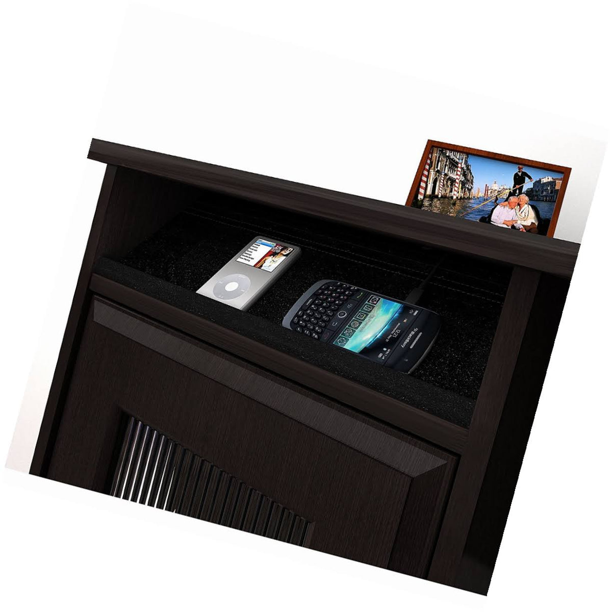 Espresso Oak L Shaped Desk and Office Chair N1137