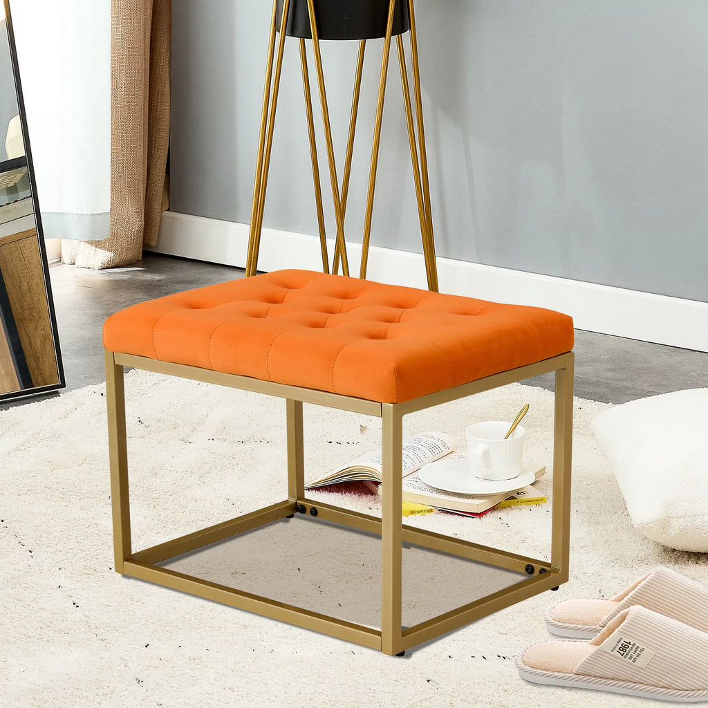 Orange Velvet Shoe Changing Stool Z5759
