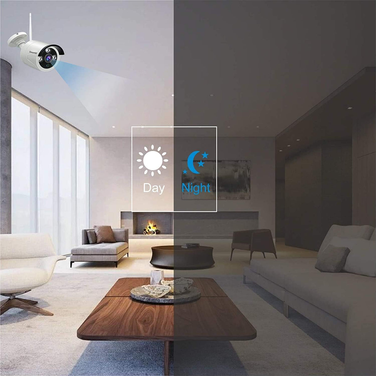Wireless Security Camera System with 4 Weatherproof Indoor Outdoor IP Camera with 65Ft Night Vision A6226