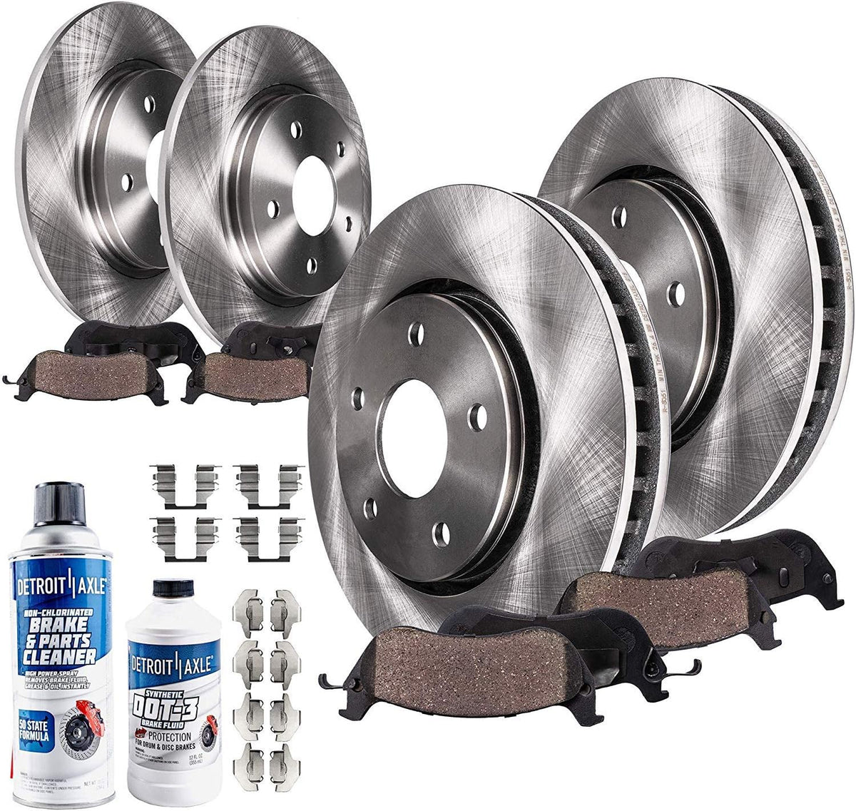 Front & Rear Disc Rotors + Ceramic Brake Pads 10pc Set V46229