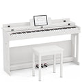 Black 88 Key Weighted Keyboard Piano with Piano Bench O61225