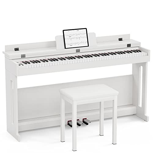 Black 88 Key Weighted Keyboard Piano with Piano Bench O61225