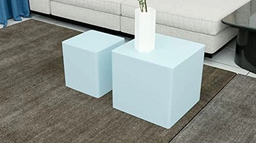 Nesting Coffee Table Modern Circle Wood Round End Table Set Black J26922
