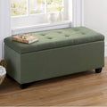 Plush Storage Ottoman, Microfiber, Sage Green P12074