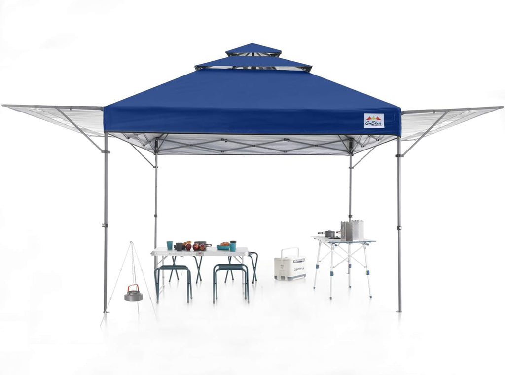 10x17 Instant Pop Up Canopy Tent with Ventilation and Adjustable Dual Half Awnings Black I743680