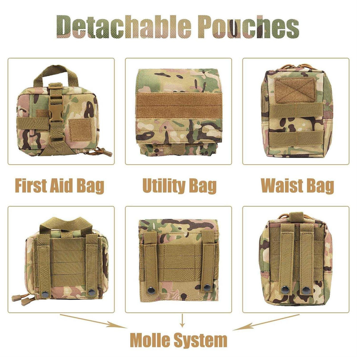 Tactical Dog Harness with Pouches P155