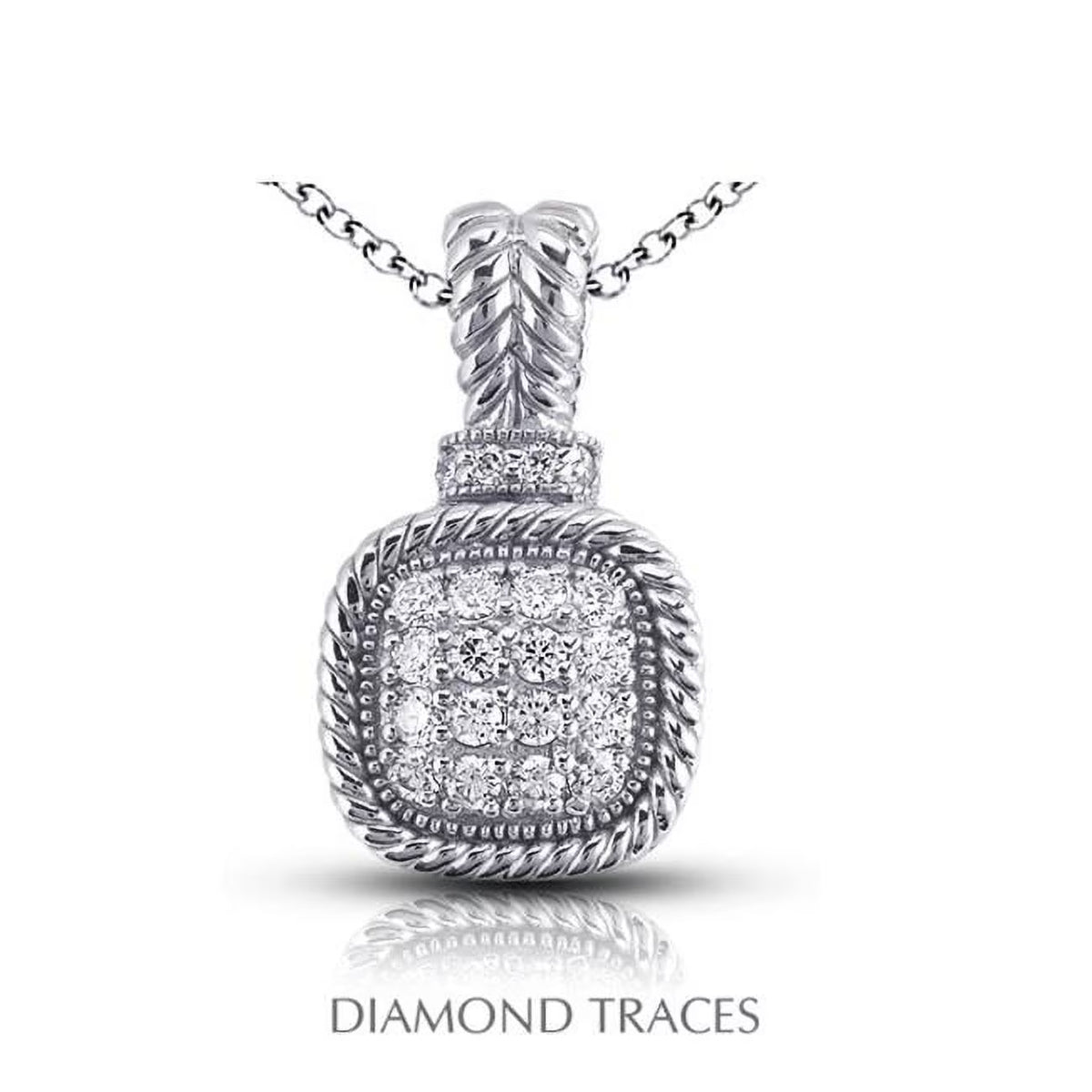 18K White Gold Pave Setting Diamond Pendant M53524